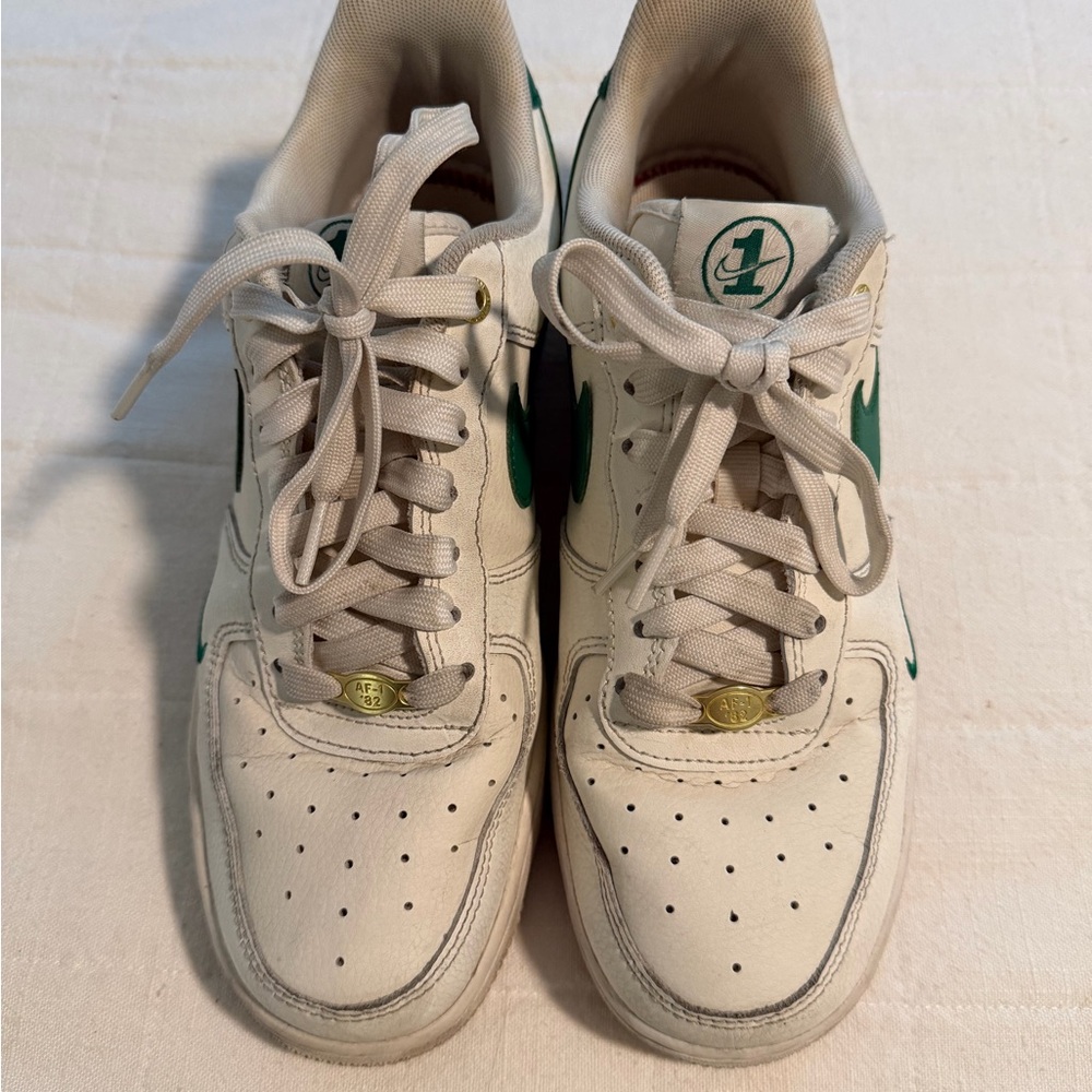 Nike Cream and Green Sneakers